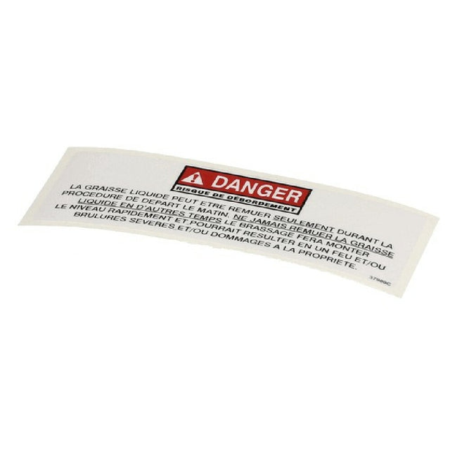 Henny Penny 37989 Label Danger Stirring Fre