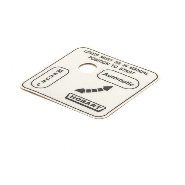 Hobart 00-478274 Label Auto/man (domestic)