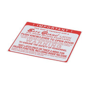 Kason 90055DECAL Safeguard Decal