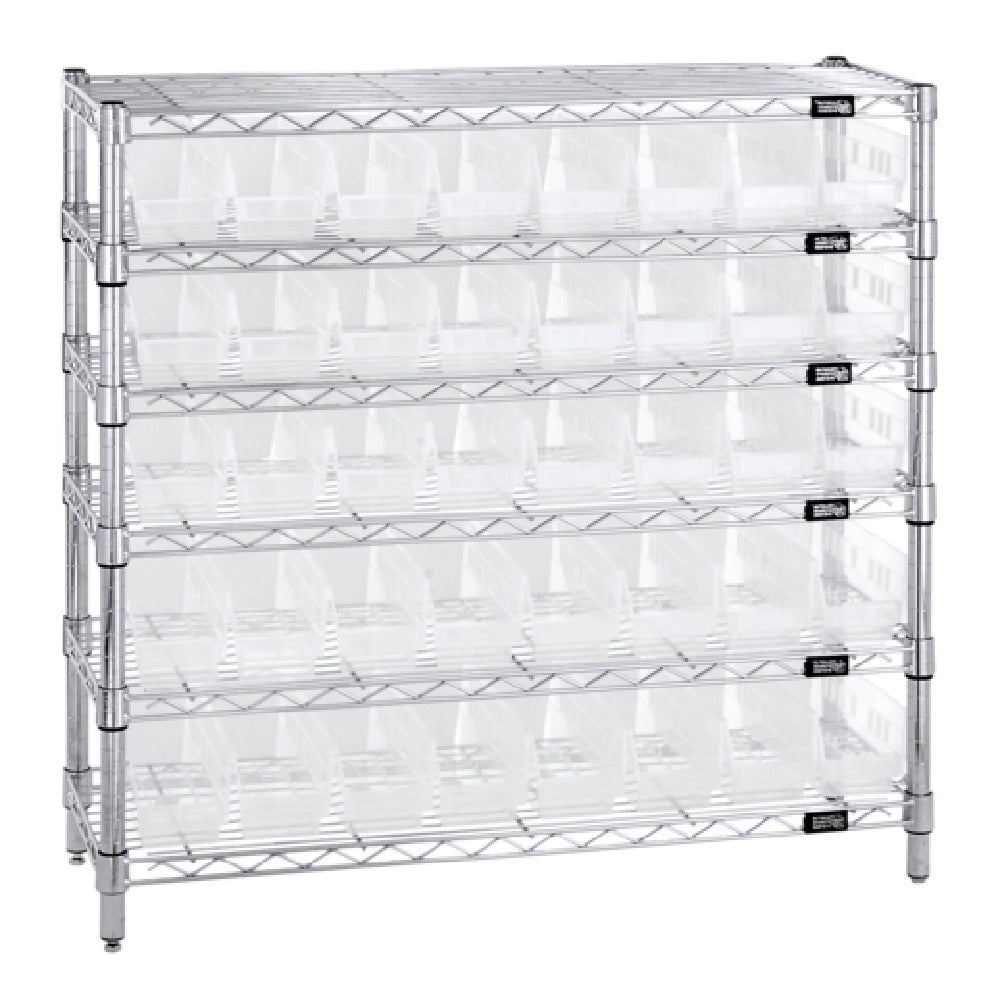 Quantum WR6-36-1236-101CL Bin Wire Shelving System 36"W X 12"D X 36"H Overall Size
