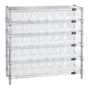 Quantum WR6-36-1236-101CL Bin Wire Shelving System 36"W X 12"D X 36"H Overall Size