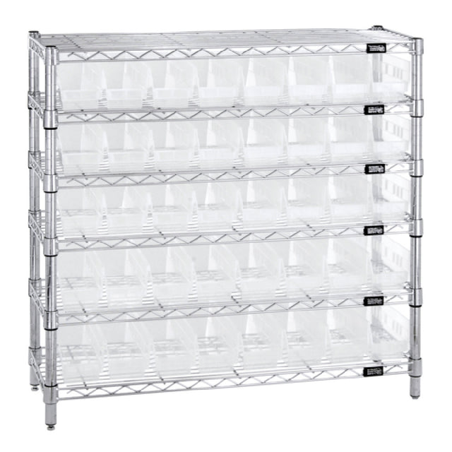 Quantum WR6-36-1236-101CL Bin Wire Shelving System 36"W X 12"D X 36"H Overall Size