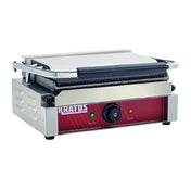 Hubert 29Y-022 - Kratos® Commercial Single Panini Grill, 14"X9" Plate, Grooved Top And Smooth Bottom Plate