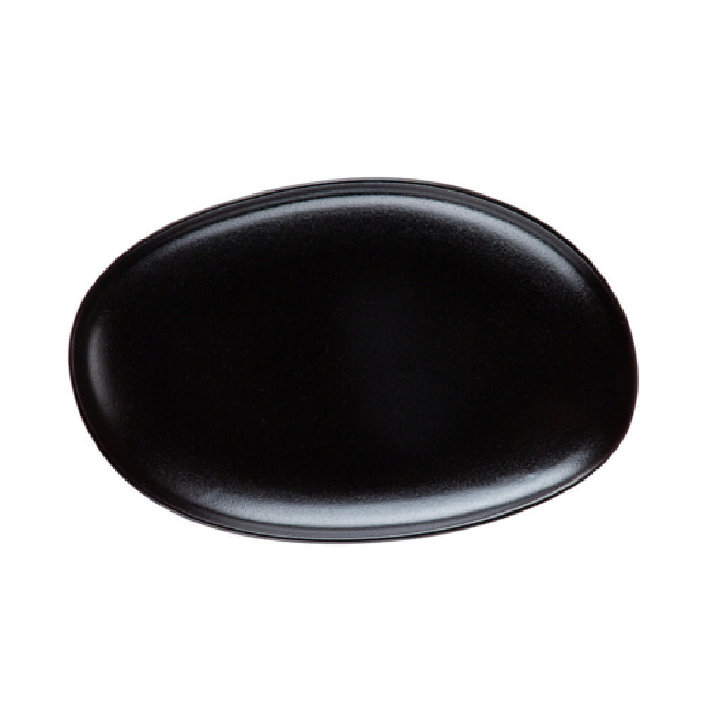 CAC China MOT-13-BLK Morton Platter 8"L X 12.25"W X 1.25"H Porcelain