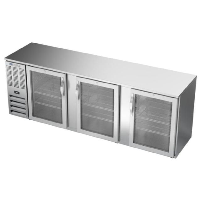 Beverage Air BBN94HC-G-S - Refrigerated Back Bar Storage Cabinet, Three-section, 94"W X 26-3/8"D X 34"H