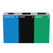 Alpine Industries ALP4450-BLK-KIT34 Cans & Bottles Bin With Compost And Trash Can Station