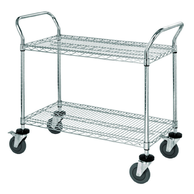 Quantum WRC-2436-2S Utility Cart 36"W X 24"D X 37-1/2"H (2) Wire Shelves