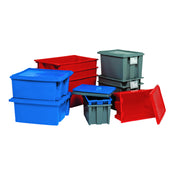 Quantum SNT200_RD Stack And Nest Tote 19-1/2"W X 13-1/2"D X 8"H Heavy Duty