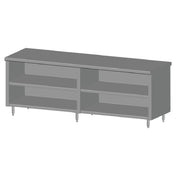 SPG 8CBT-30 - Universal Stainless Work Table, Cabinet Base With Open Front, 96"W X 30"D