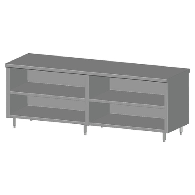 SPG 10CBT-30 - Universal Stainless Work Table, Cabinet Base With Open Front, 120"W X 30"D