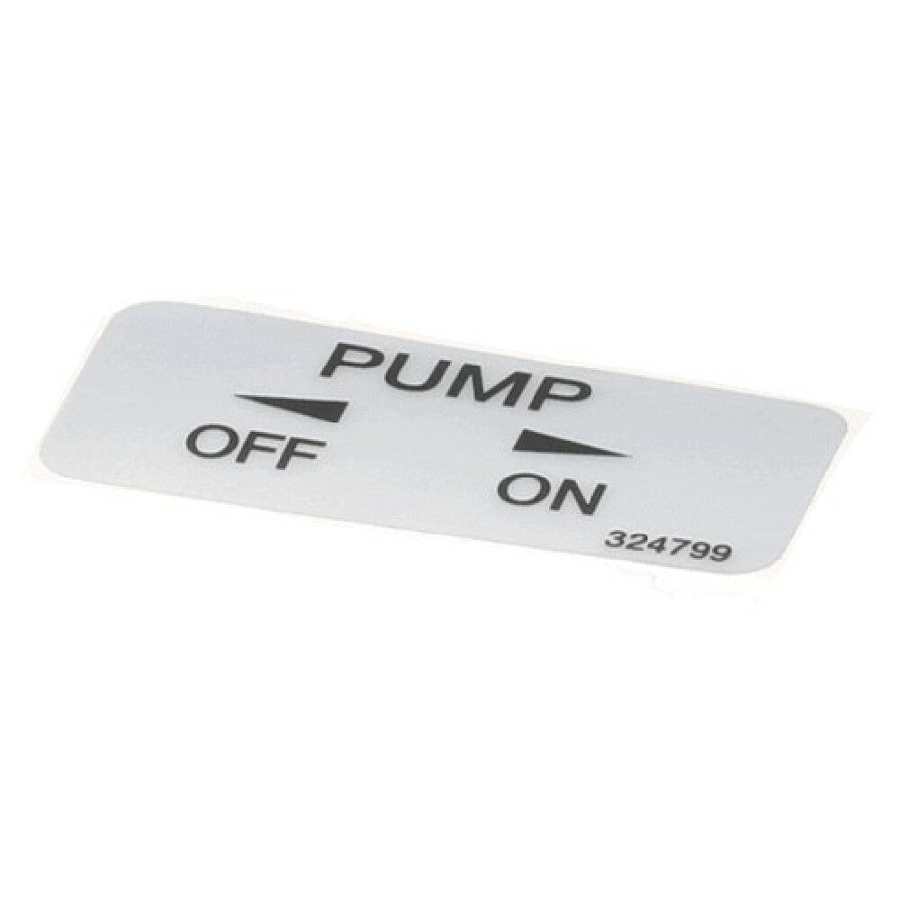 Stoelting 324799 Decal Pump On Off
