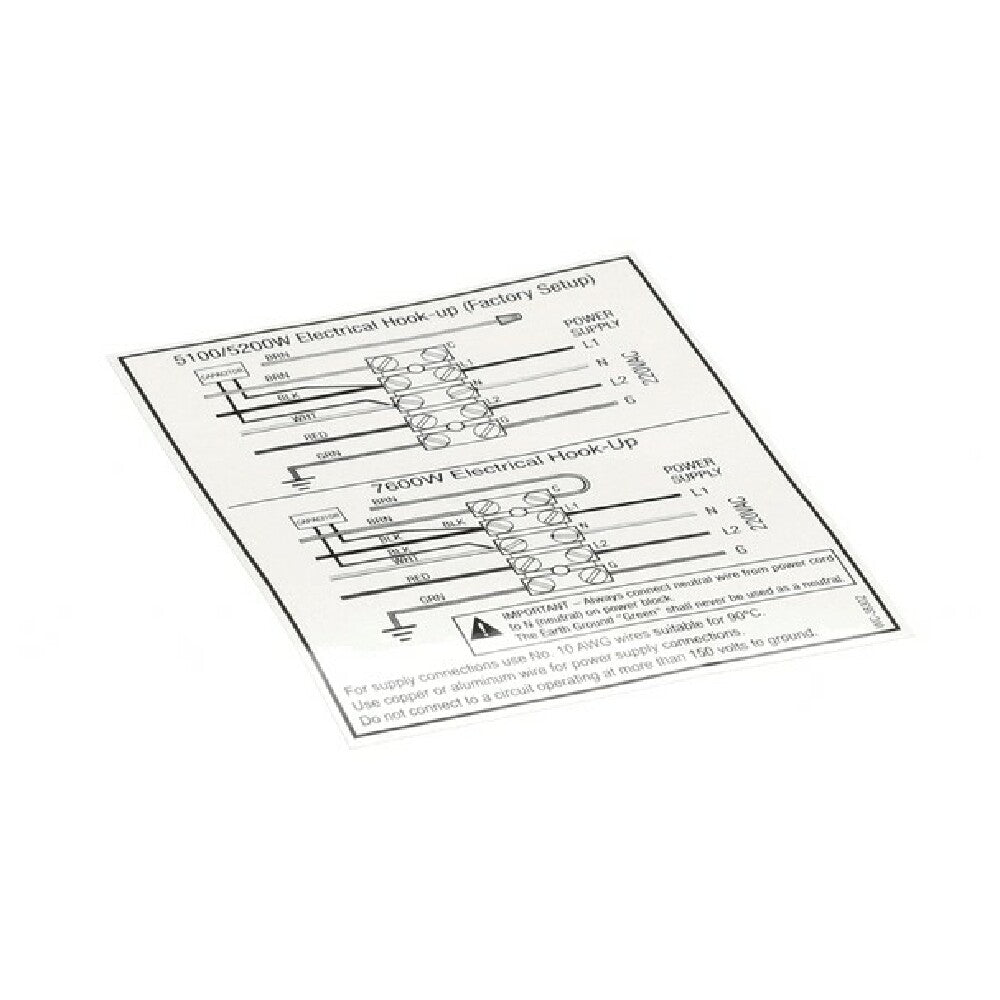 Curtis WC-38167 Label Dual Voltage Power Hook