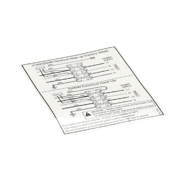 Curtis WC-38167 Label Dual Voltage Power Hook