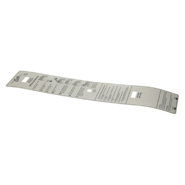 Curtis WC-3903 Label Instructs Panel Curtis