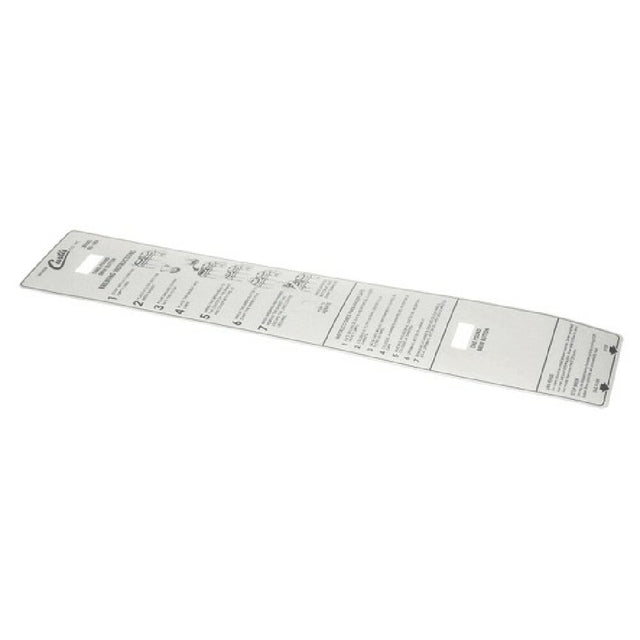 Curtis WC-3904 Label Instructs Panel Curtis