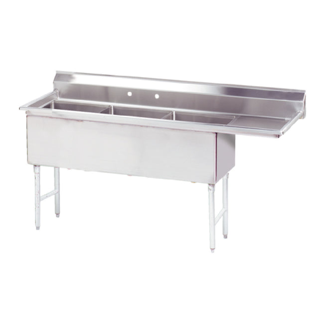 Advance Tabco FS-3-1524-24R Fabricated Sink 3-compartment 24" Right Drainboard