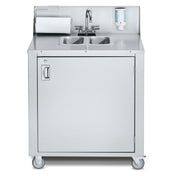Crown Verity CV-PHS-2 Portable Sink Hot & Cold Water (2) 6" Wide X 12" Front-to-back X 5" Deep Bowls