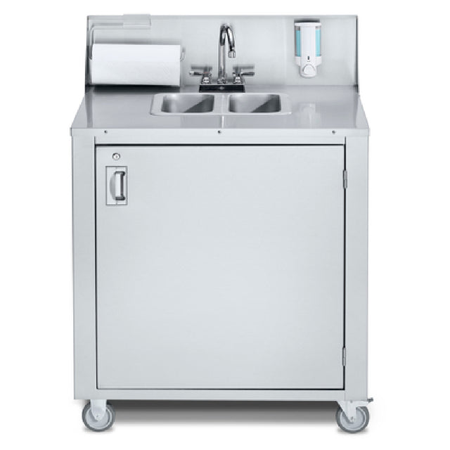 Crown Verity CV-PHS-2C Portable Sink Cold Water Only (2) 6" Wide X 12" Front-to-back X 5" Deep Bowls