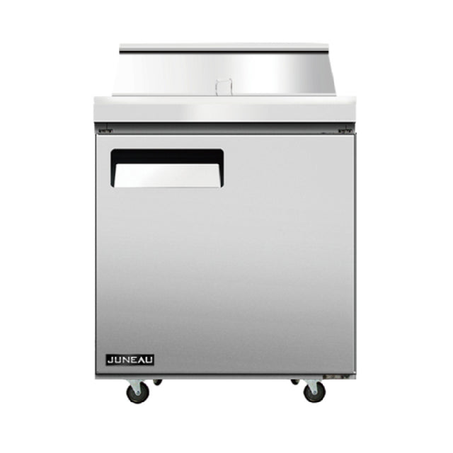 Omcan 58005 (PT-TH-0686-HC) Juneau Refrigerated Prep Table One-section Rear Mount Self-contained Refrigeration