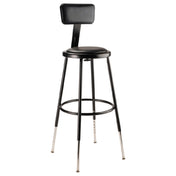 National Public Seating 6424HB-10 NPS® Heavy Duty Steel Stool With Backrest 25"-33"