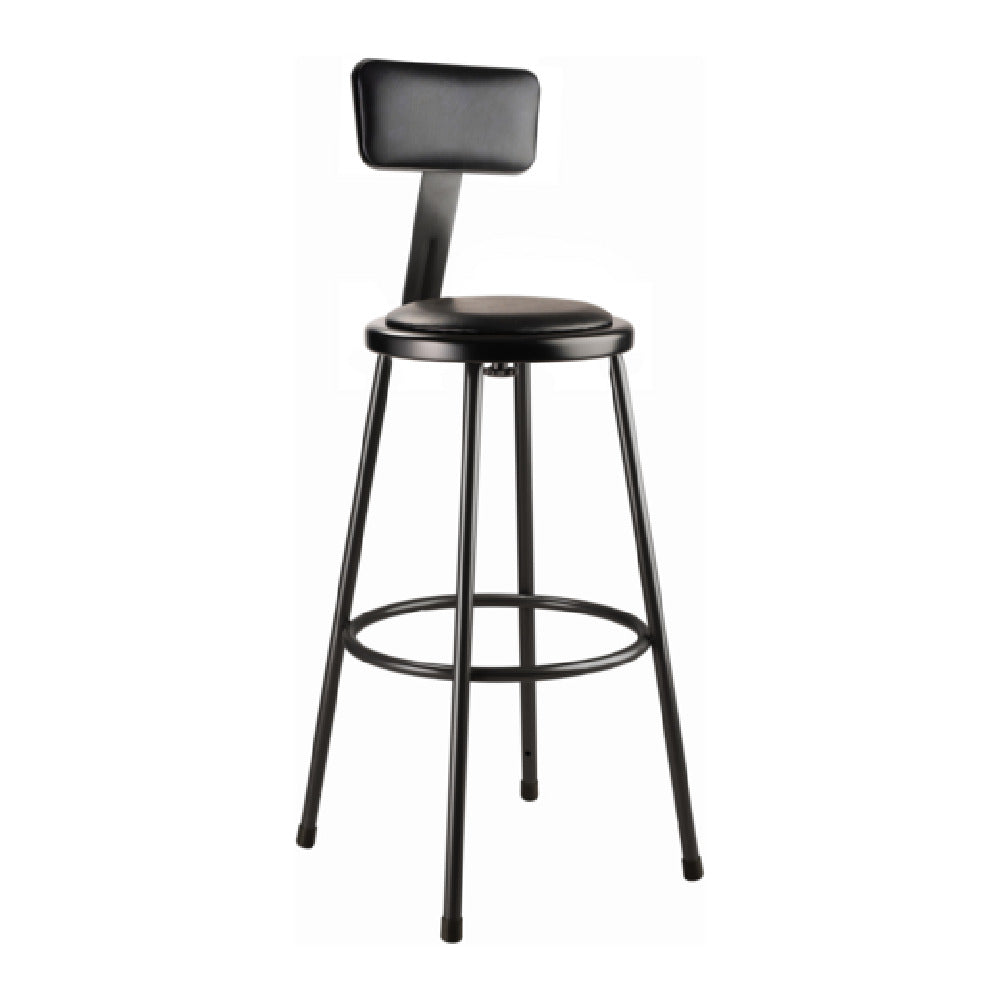 National Public Seating 6430B-10 NPS® Heavy Duty Steel Stool With Backrest 30"
