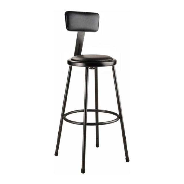 National Public Seating 6430B-10 NPS® Heavy Duty Steel Stool With Backrest 30"