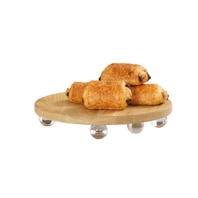 Cal-Mil 23857-12-21 Milo Riser Board 12"W X 12"D X 2.5"H Oak With Clear Acrylic Feet