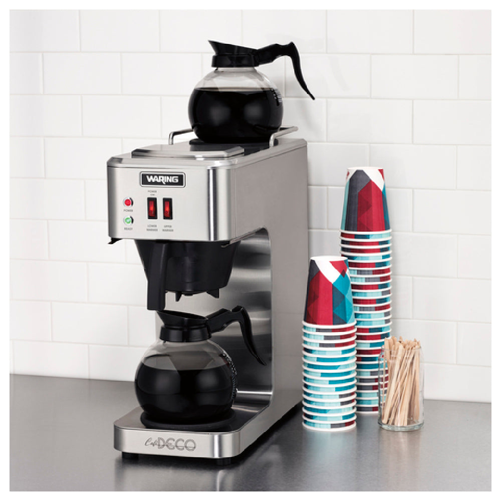 Waring WCM50 - Café Deco™ Pourover Coffee Brewer, Brews 3 Gallons Per Hour, Fits Large 64 Oz. Glass Decanters (not Included)