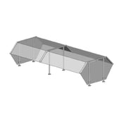 Premier Metal & Glass TMIR 1Guard™ Fixed Self-Service Sneeze Guard Double Sided Guard With Top Shelf
