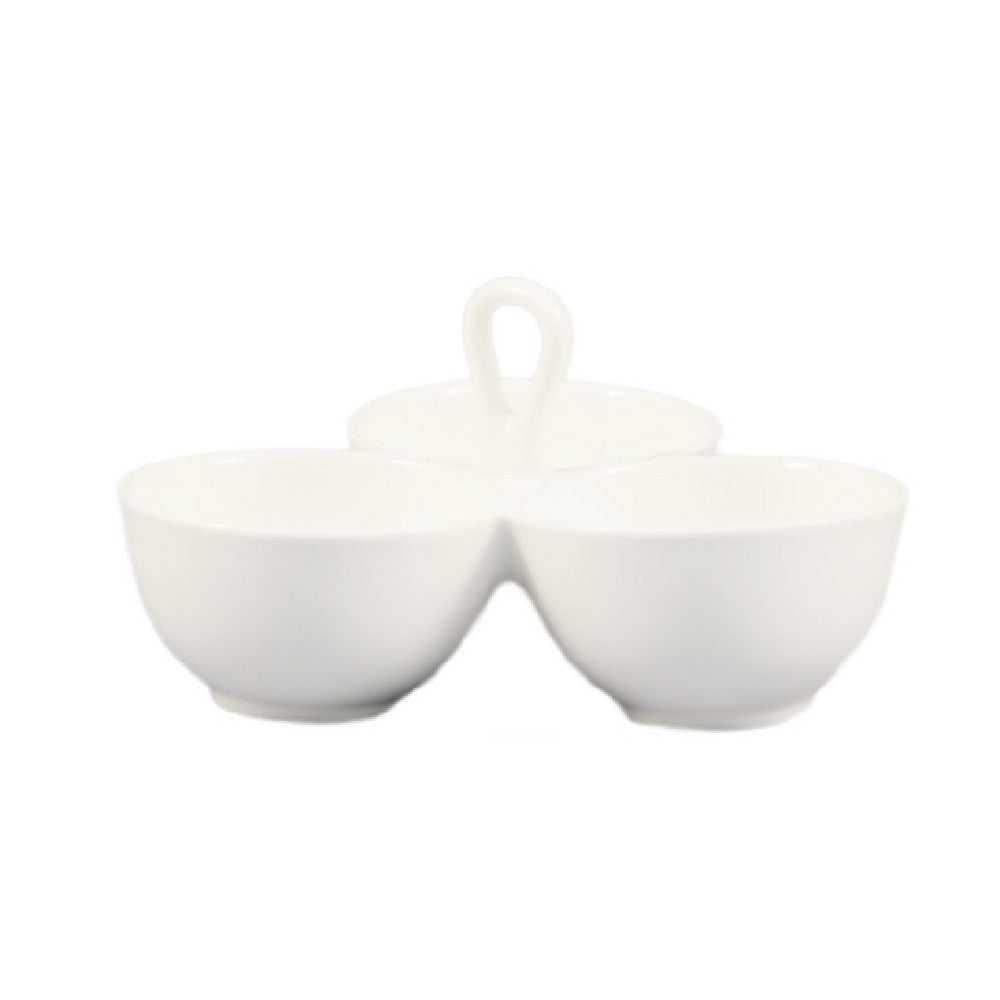 CAC China COL-40 Accessories Divided Bowl 8 Oz. Per Compartment 8"L X 8"W X 4-1/4"H
