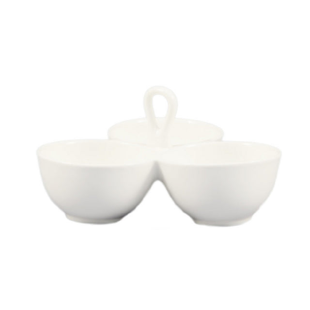 CAC China COL-40 Accessories Divided Bowl 8 Oz. Per Compartment 8"L X 8"W X 4-1/4"H