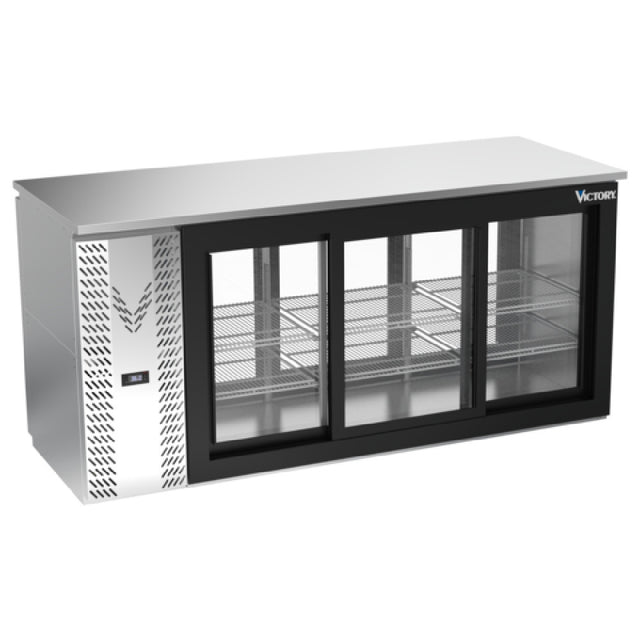 Victory VBBN72HC-F-GS-PT-S - Pass-Thru Back Bar Refrigerator, Food Rated, Three-section