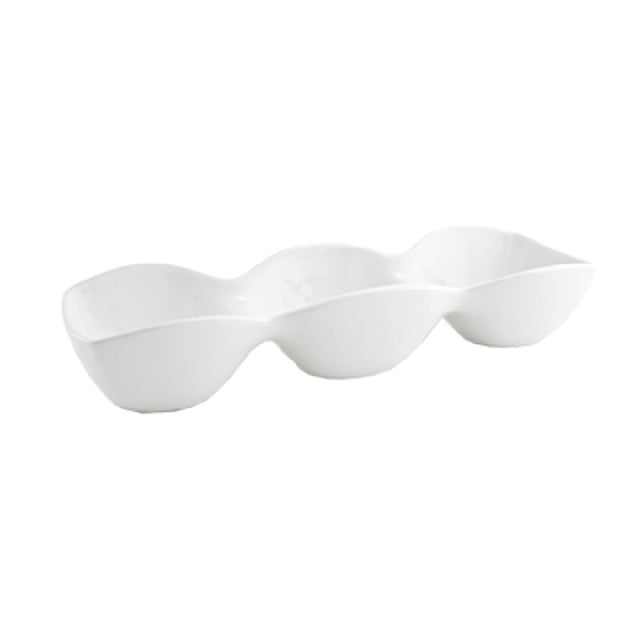 FOH BBO004WHP11 Pod Server 3-compartment 7 Oz. Per Bowl