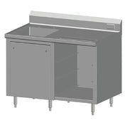 SPG BCRS-48L - Universal Stainless Beverage Counter, With Rack Slides, 48" Long