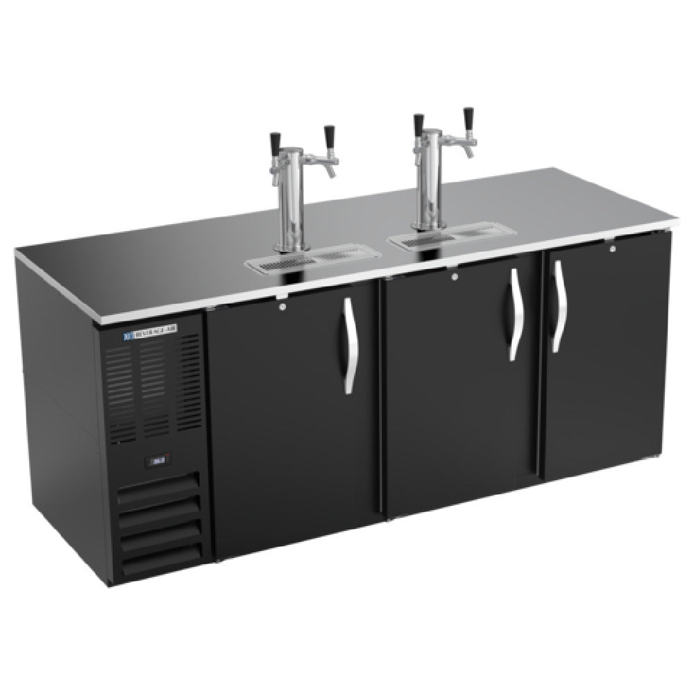 Beverage Air DD78HC-B - Draft Beer Cooler, 78"W X 30-3/8"D X 49-5/16"H, 26.131 Cu. Ft.