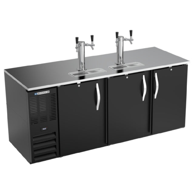 Beverage Air DD78HC-B - Draft Beer Cooler, 78"W X 30-3/8"D X 49-5/16"H, 26.131 Cu. Ft.
