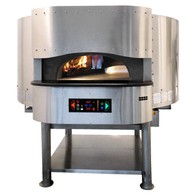 Rosito Bisani FGRI130-ST Morello Forni Rotary Wood/Gas Combo Fired Pizza Oven Hybrid (operates Gas Only Wood Only Or Combination Wood & Gas)