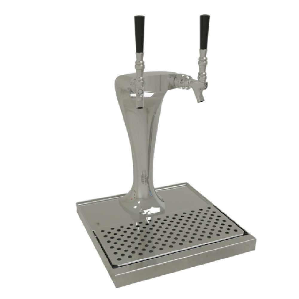 Glastender CBT-2-MF Cobra Draft Dispensing Tower Countertop (2) Stainless Steel Faucets (handles Not Included)