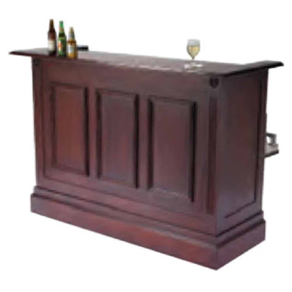 Lakeside 76210 Bernina Portable Bar 60"W X 30"D X 47-1/2H" Stainless Steel Interior With Wood Veneer Overlay Exterior