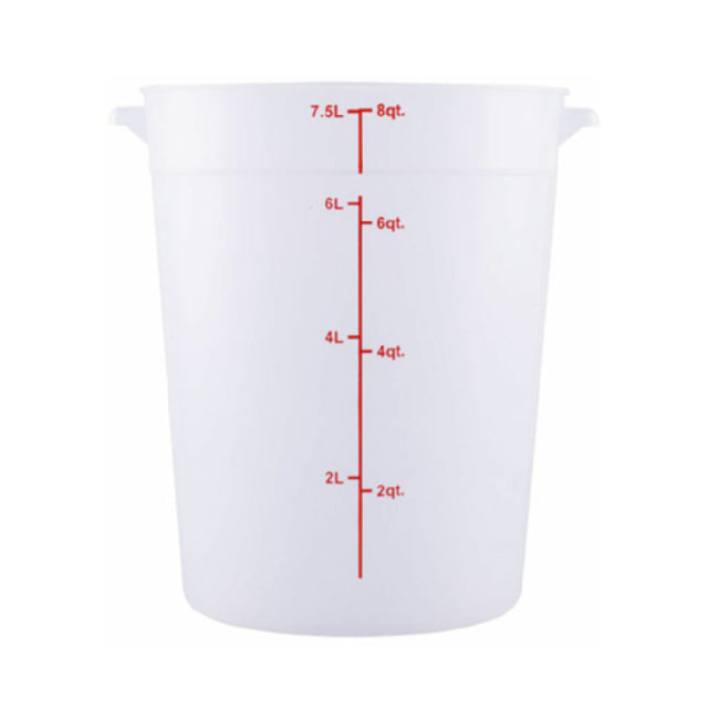 Hubert 29A-051 - Kratos® CenPro Round Food Storage Container, 8 Qt. Capacity, Translucent