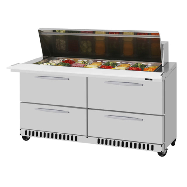 Turbo Air PST-60-24-D4-FB-N PRO Series Mega Top Sandwich/Salad Prep Table Front Breathing Airflow