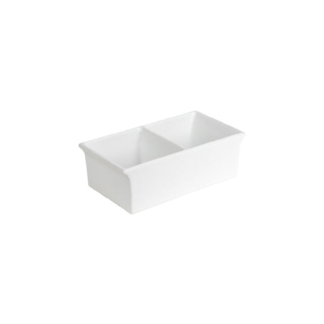 FOH BBO047WHU18 Smart Buffet Ware® Domino Divided Bowl 10.75" X 5.75" 2.5