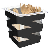 FOH BHO093BKI21_ 1/6 Size Zig Zag Flatware Divider Set Matte Black Includes One BHO089BKI21 1/6 Size Zig Zag Housing Deep Matte Black