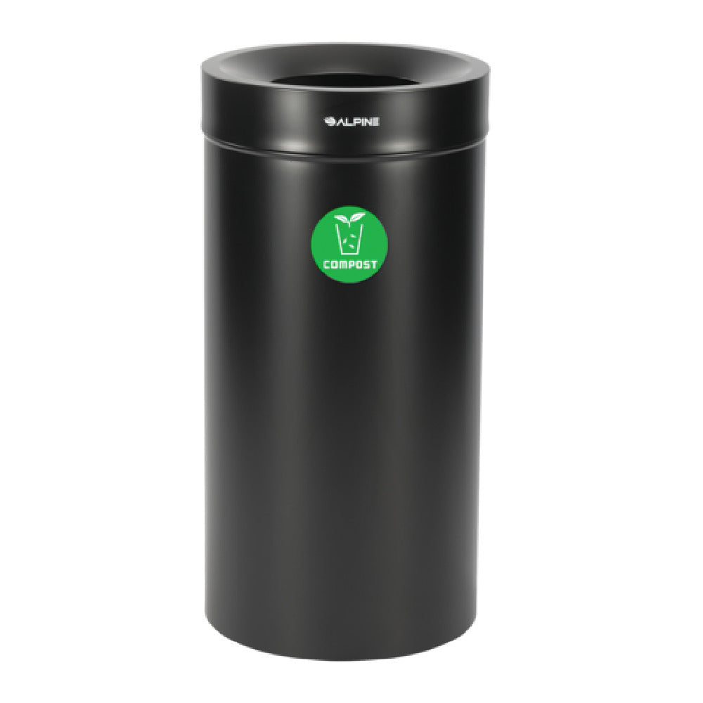 Alpine Industries ALP475-27-BLK-CO Compost Can 27 Gallon Stainless Steel