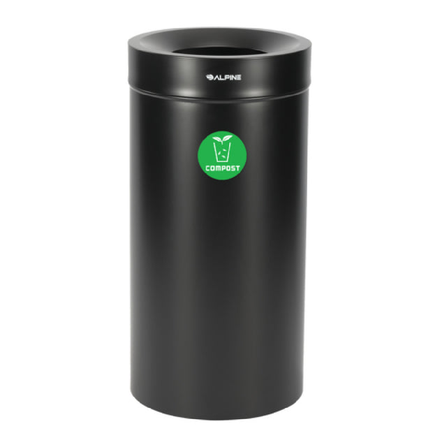 Alpine Industries ALP475-27-BLK-CO Compost Can 27 Gallon Stainless Steel