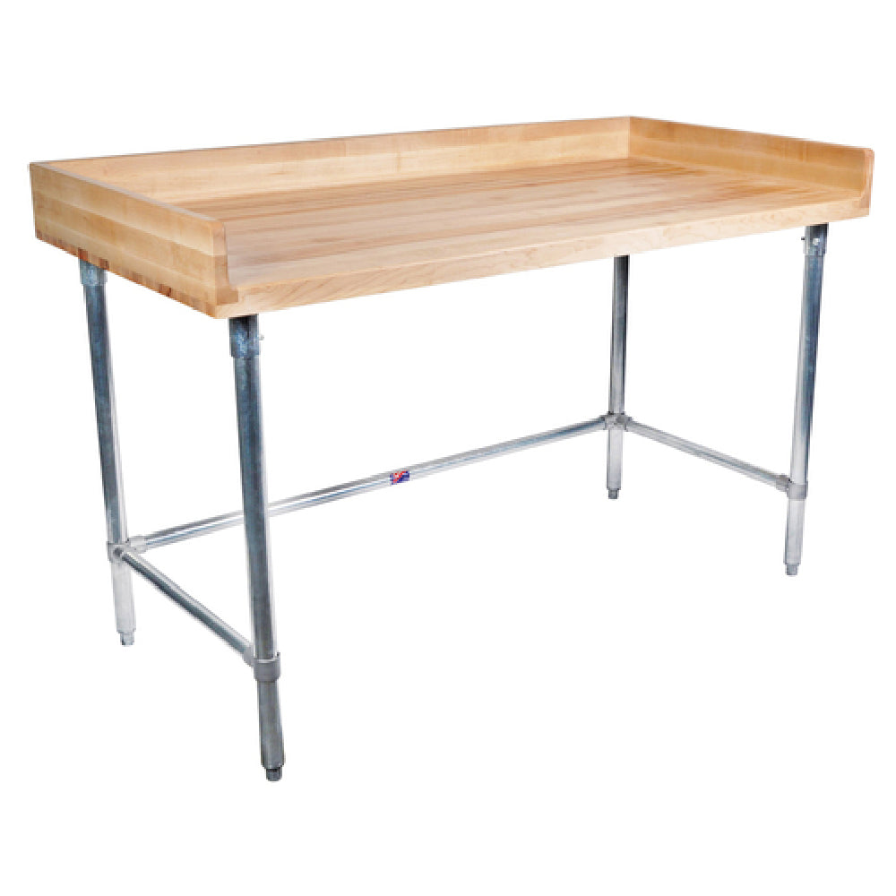 BK Resources MBTGOB-7236 Bakers Table With Galvanized Open Base 72"W X 36"D X 38-3/4"H Overall Size