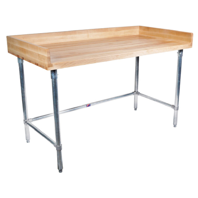 BK Resources MBTGOB-7236 Bakers Table With Galvanized Open Base 72"W X 36"D X 38-3/4"H Overall Size