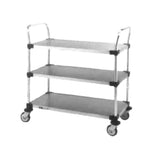 Metro MW208 - MW Standard Duty Utility Cart, MW200 Series, Open Design (3) Solid Shelves