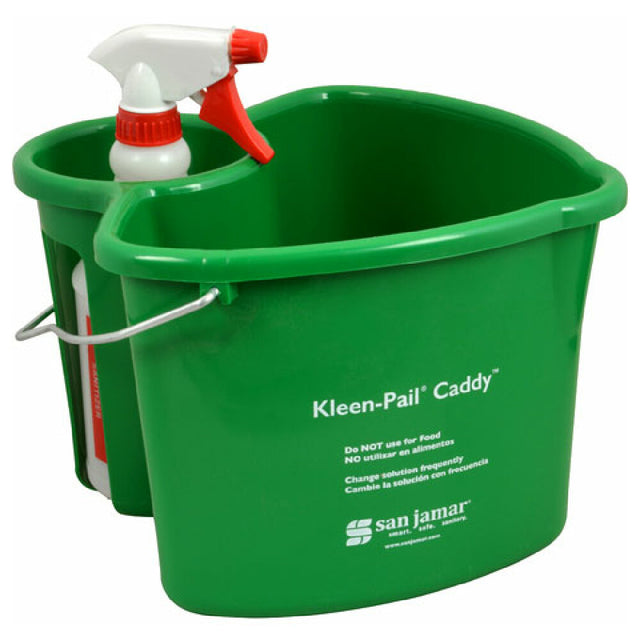 San Jamar SJKP500 4qt Kleen Pail Caddy With 24 Oz Bottle