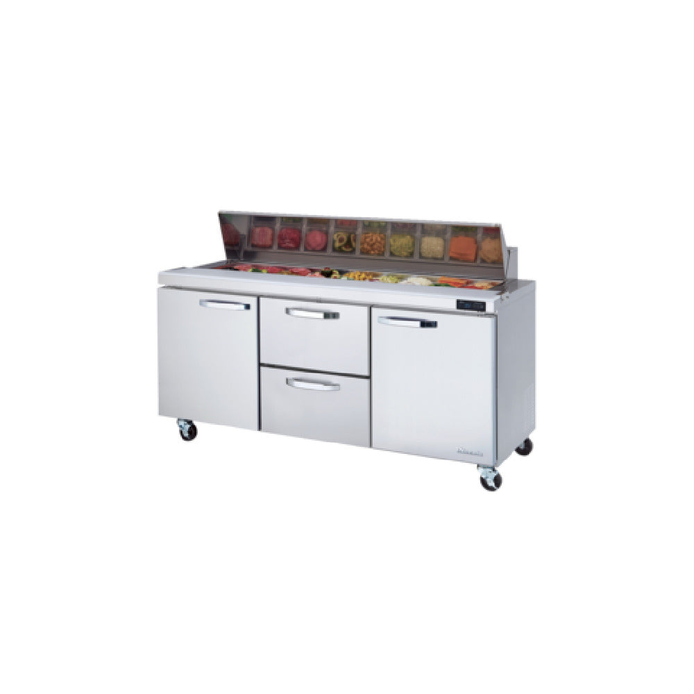 Blue Air BLPT72-D2M-HC - Sandwich Prep Table, Three-section, 72-3/8"W